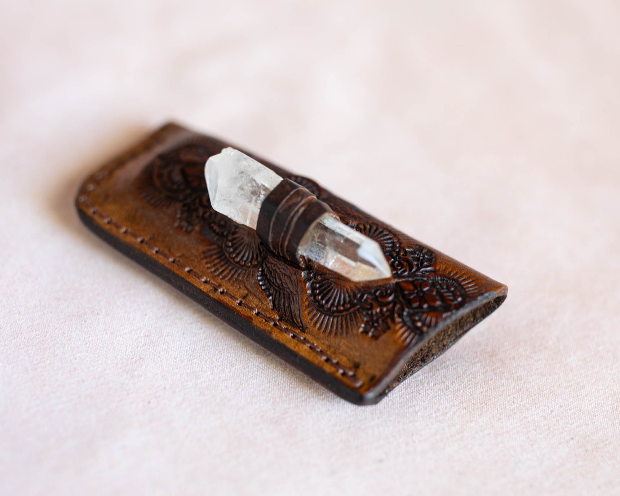 Woodstock Lighter Case with Quartz Crystal