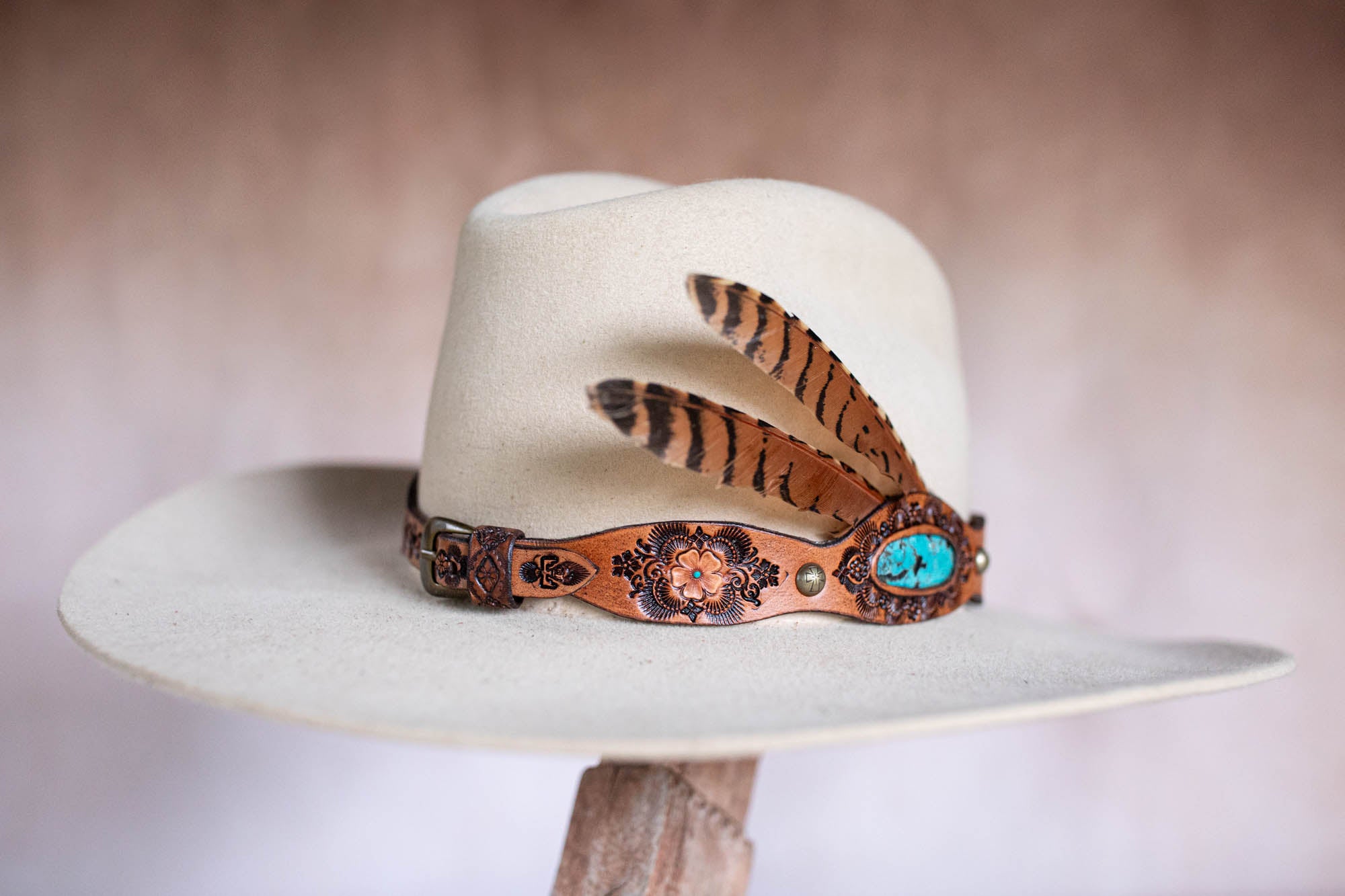 Desert Bloom Hat Band with Turquoise