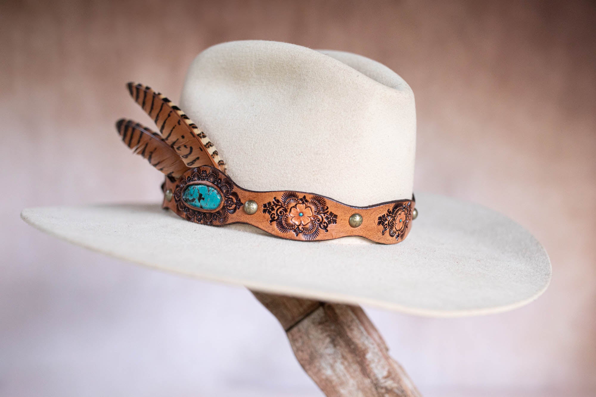 Desert Bloom Hat Band with Turquoise