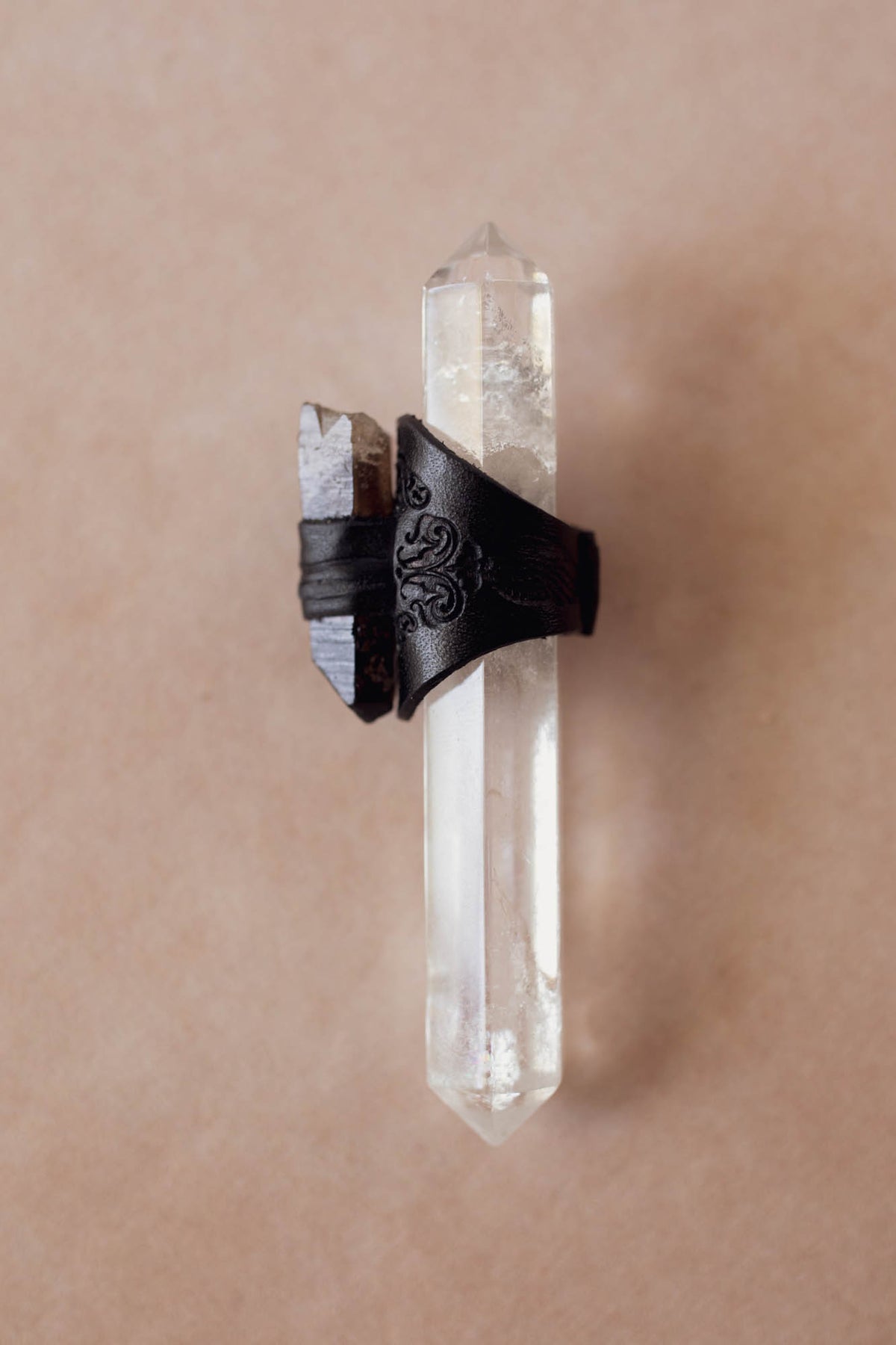 Black Magic Druid Ring with Smoky Quartz