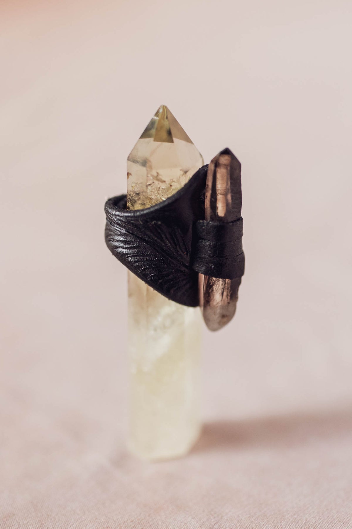 Black Magic Druid Ring with Smoky Quartz