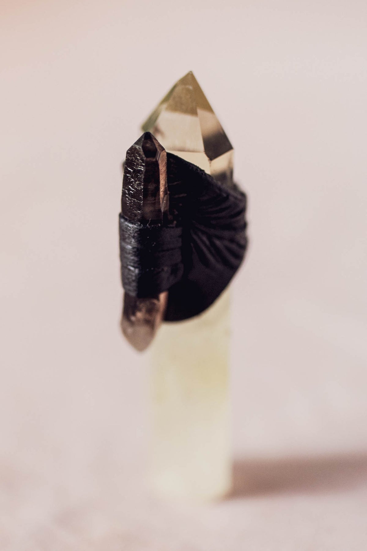 Black Magic Druid Ring with Smoky Quartz