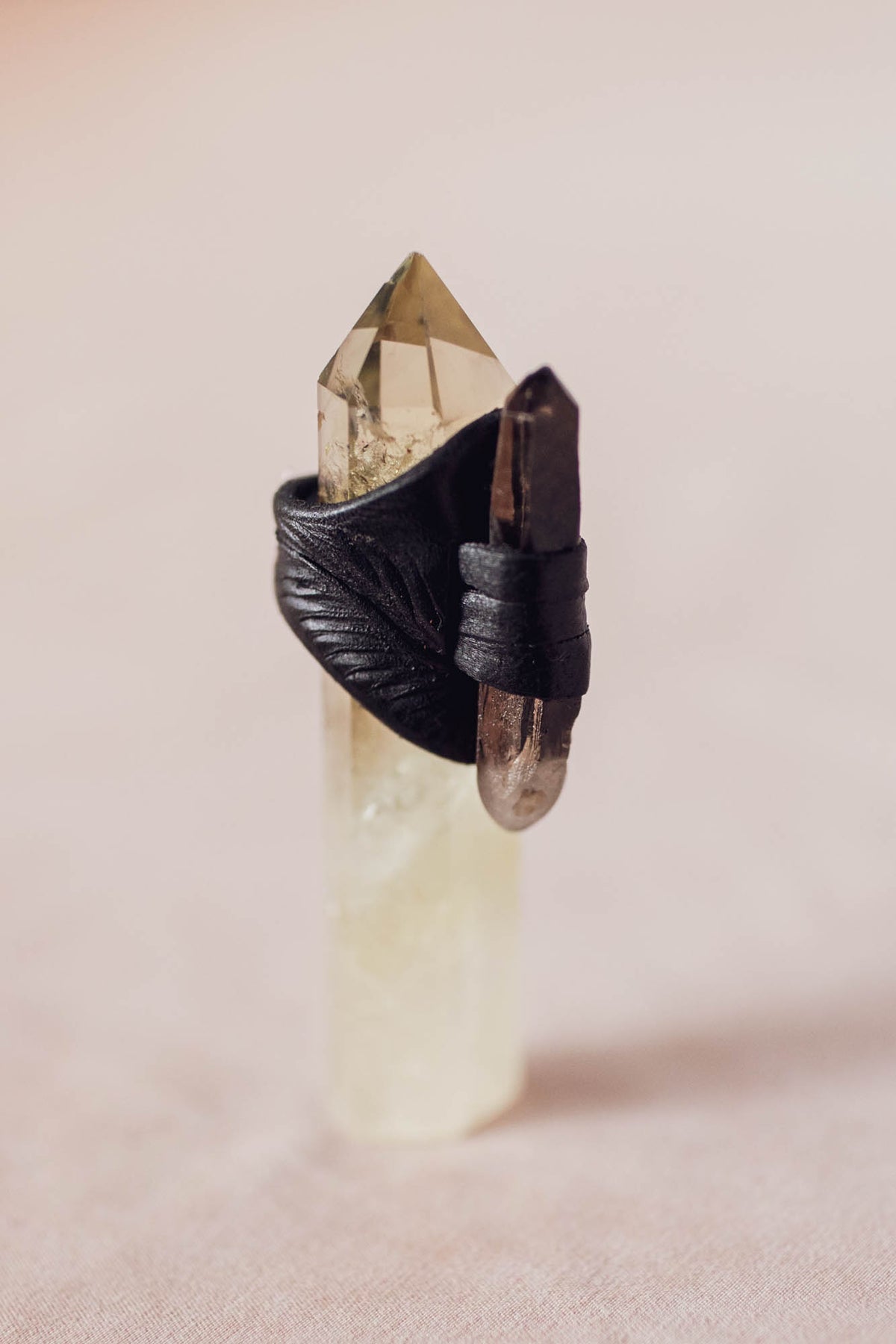 Black Magic Druid Ring with Smoky Quartz