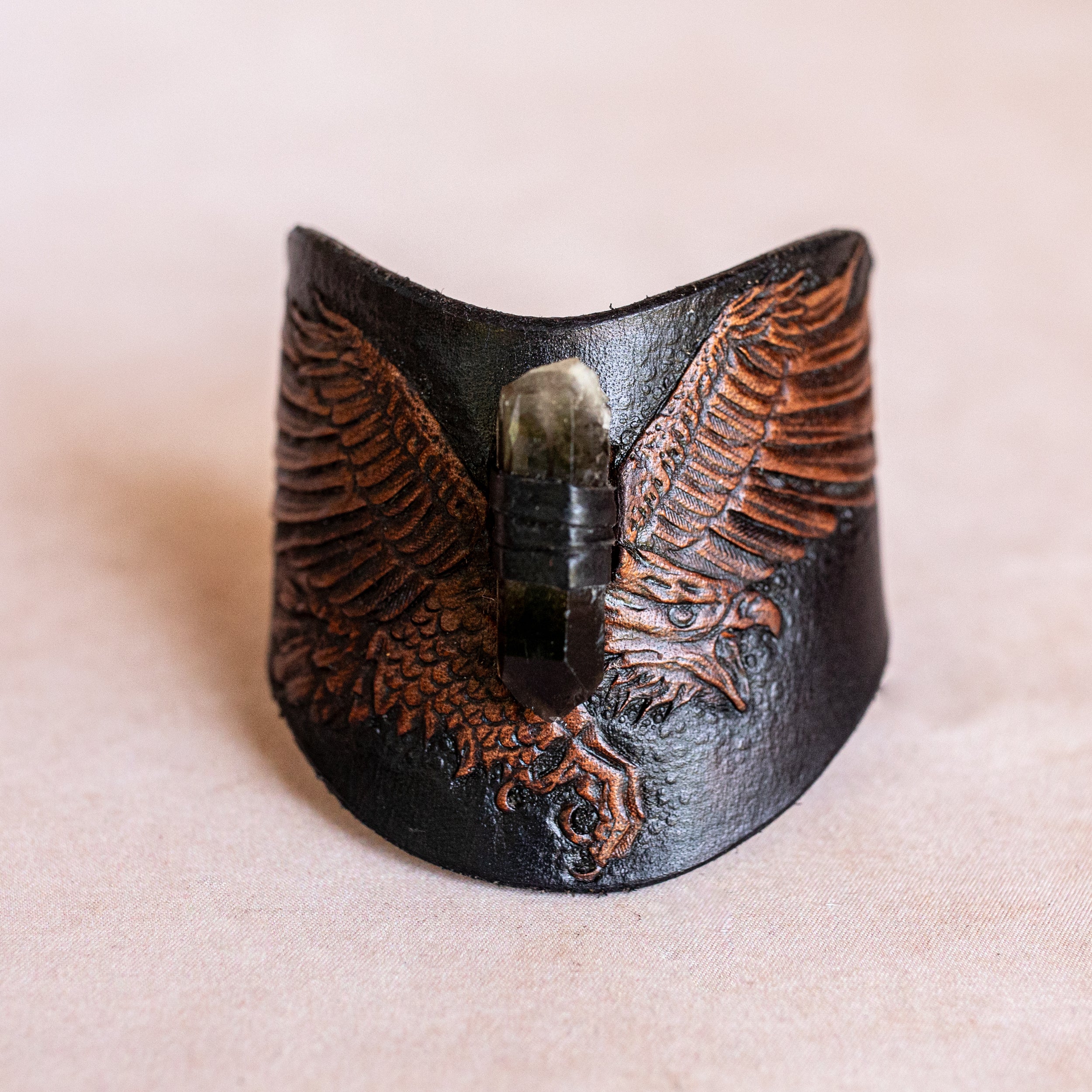 Black Bay Rebel Eagle Cuff with Smoky Quartz
