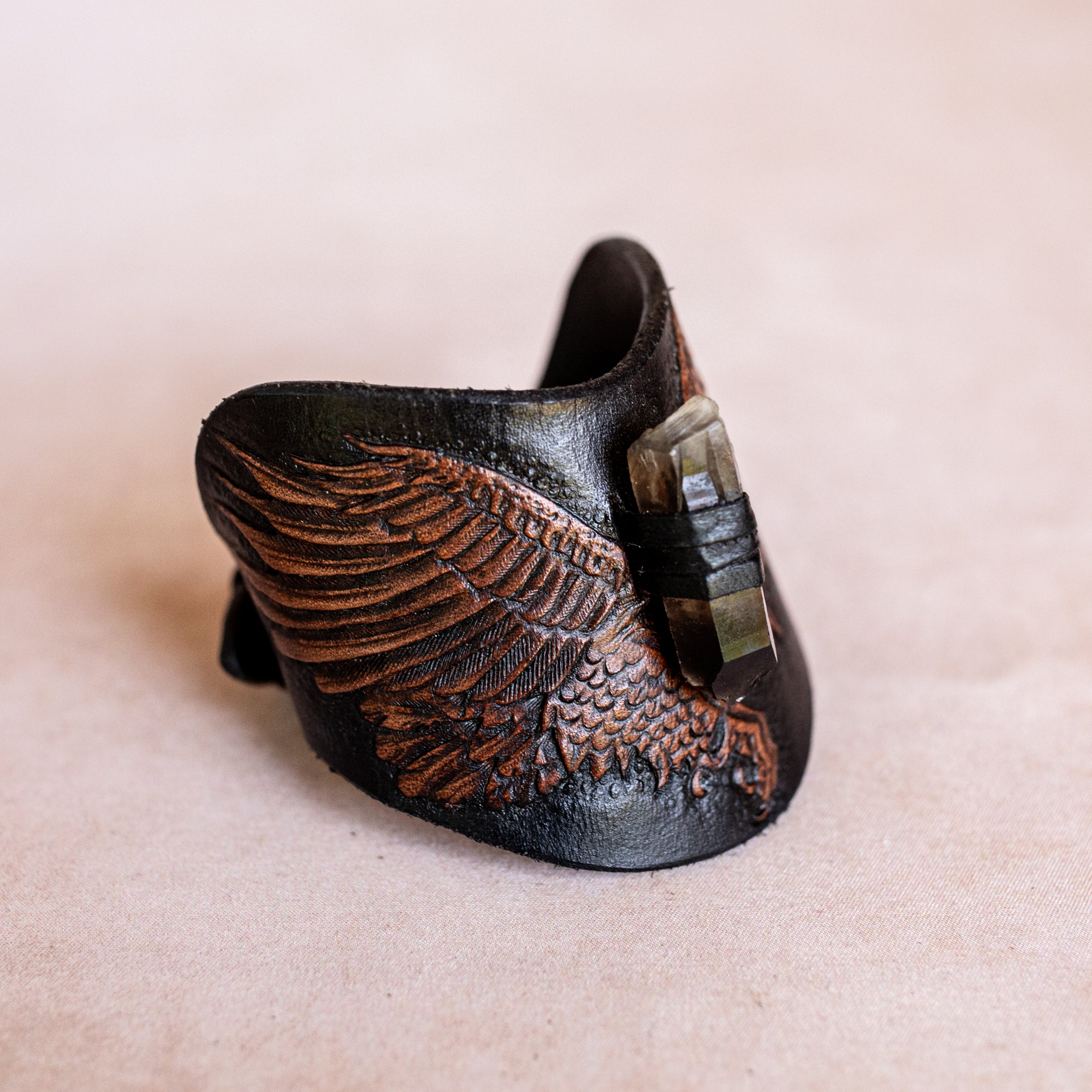 Black Bay Rebel Eagle Cuff with Smoky Quartz