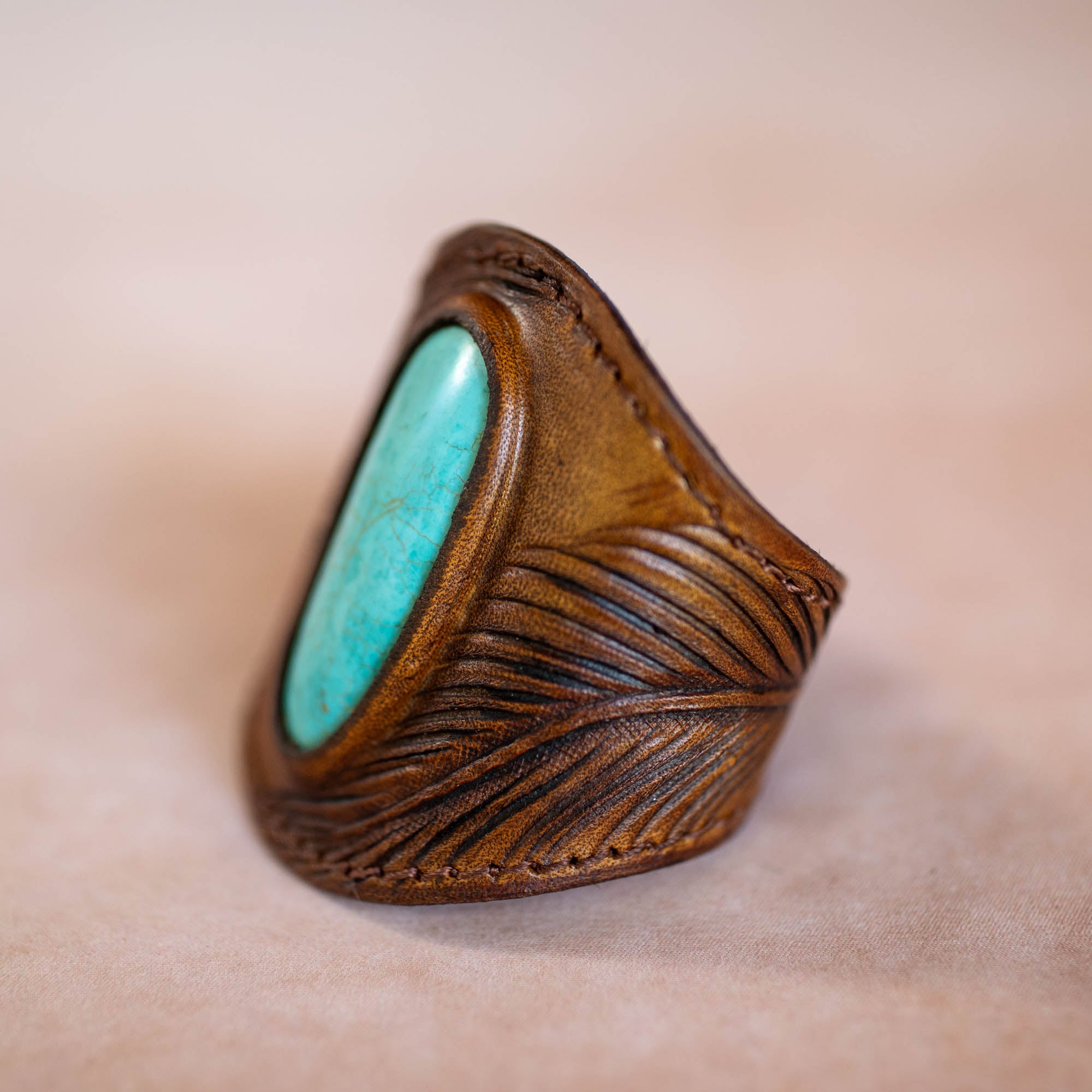 Eagle Feather Cuff with Turquoise
