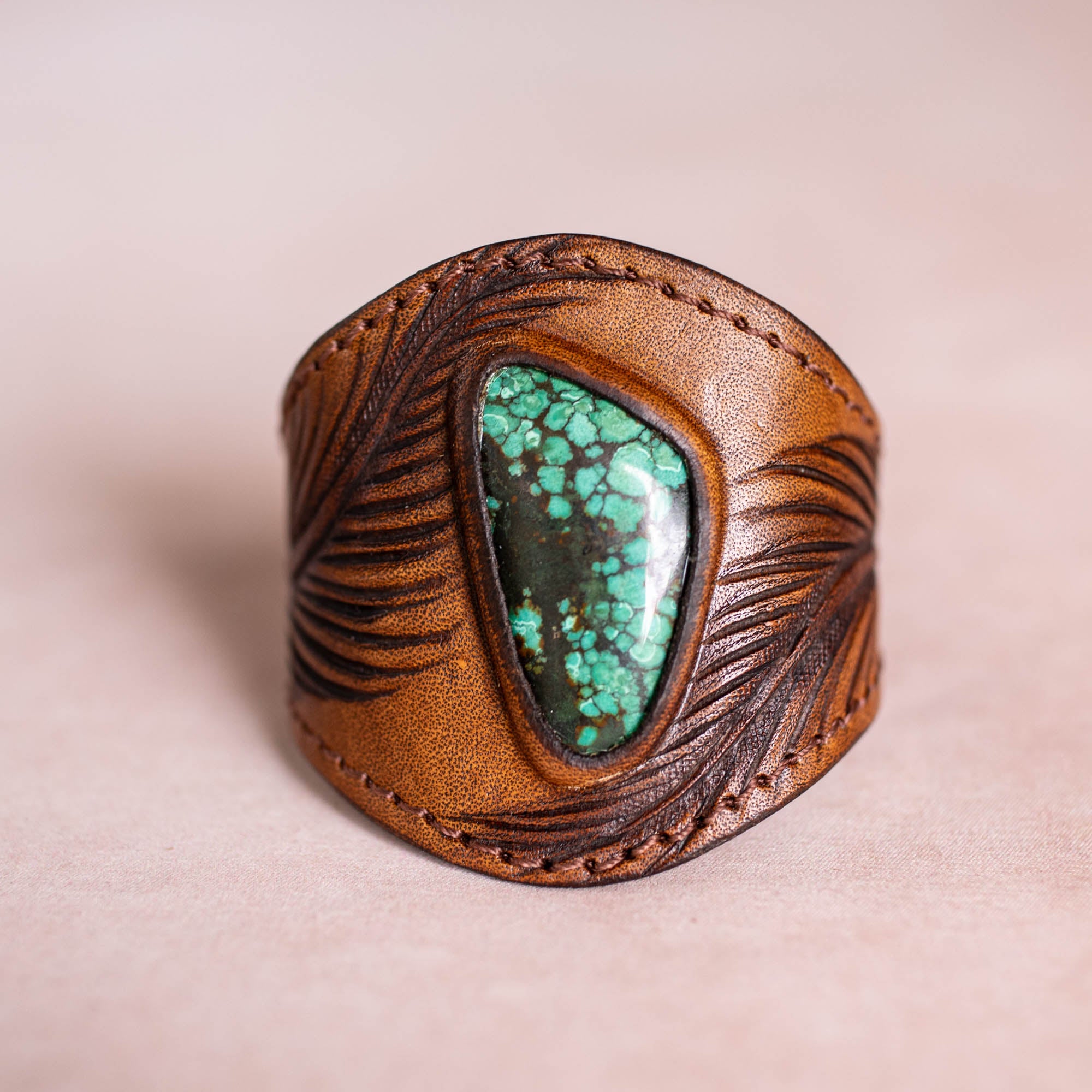 Eagle Feather Cuff with Turquoise