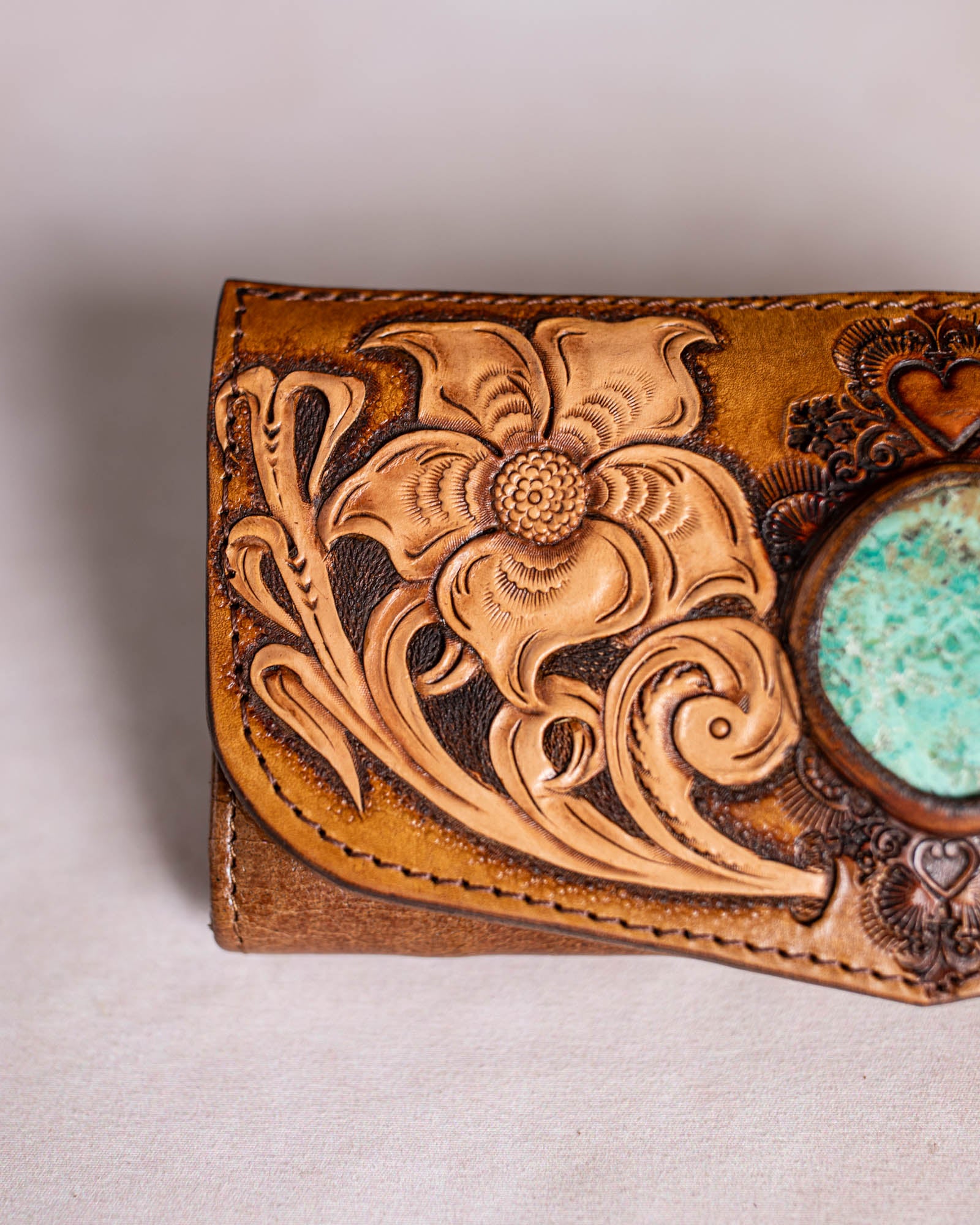 Flower Wallet with Mexican Turquoise