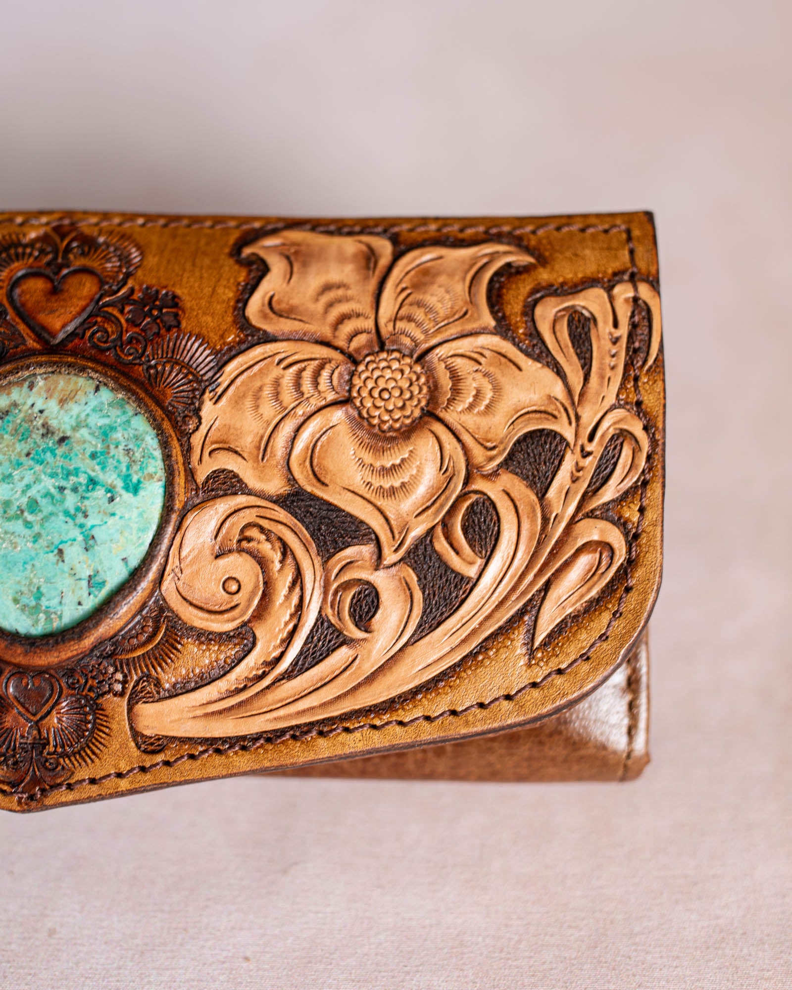 Flower Wallet with Mexican Turquoise