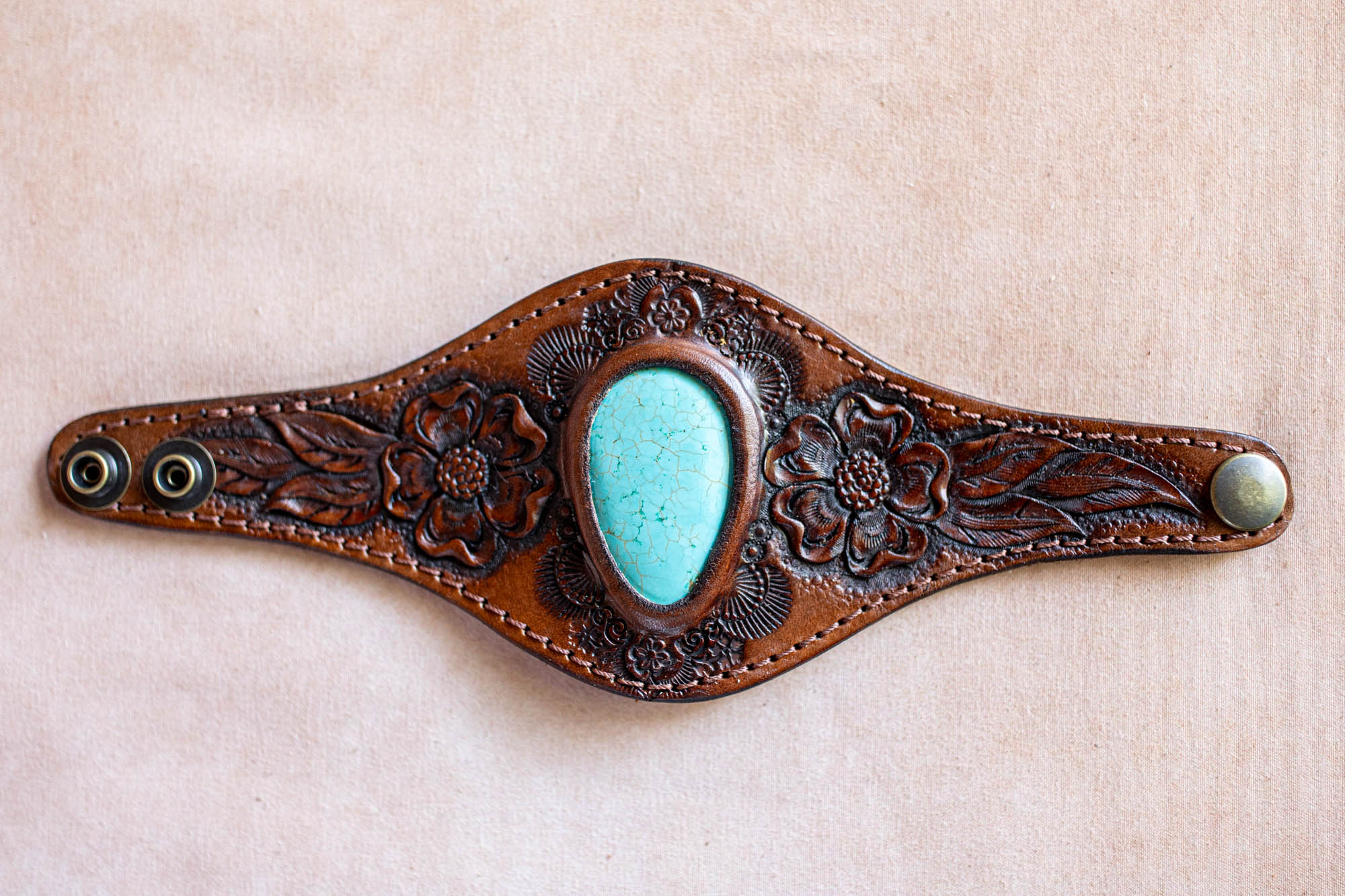 Desert Bloom Cuff with Turquoise