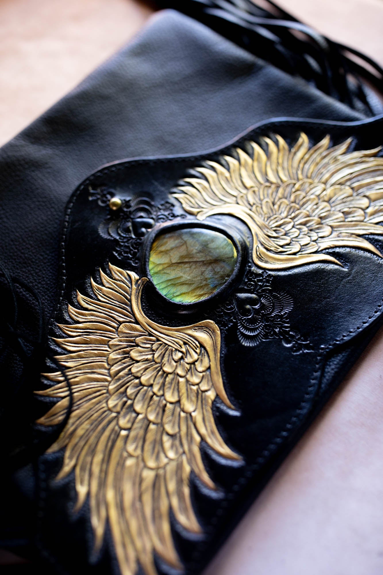 Guardian Wings Gypsy Wanderer Bag with Labradorite