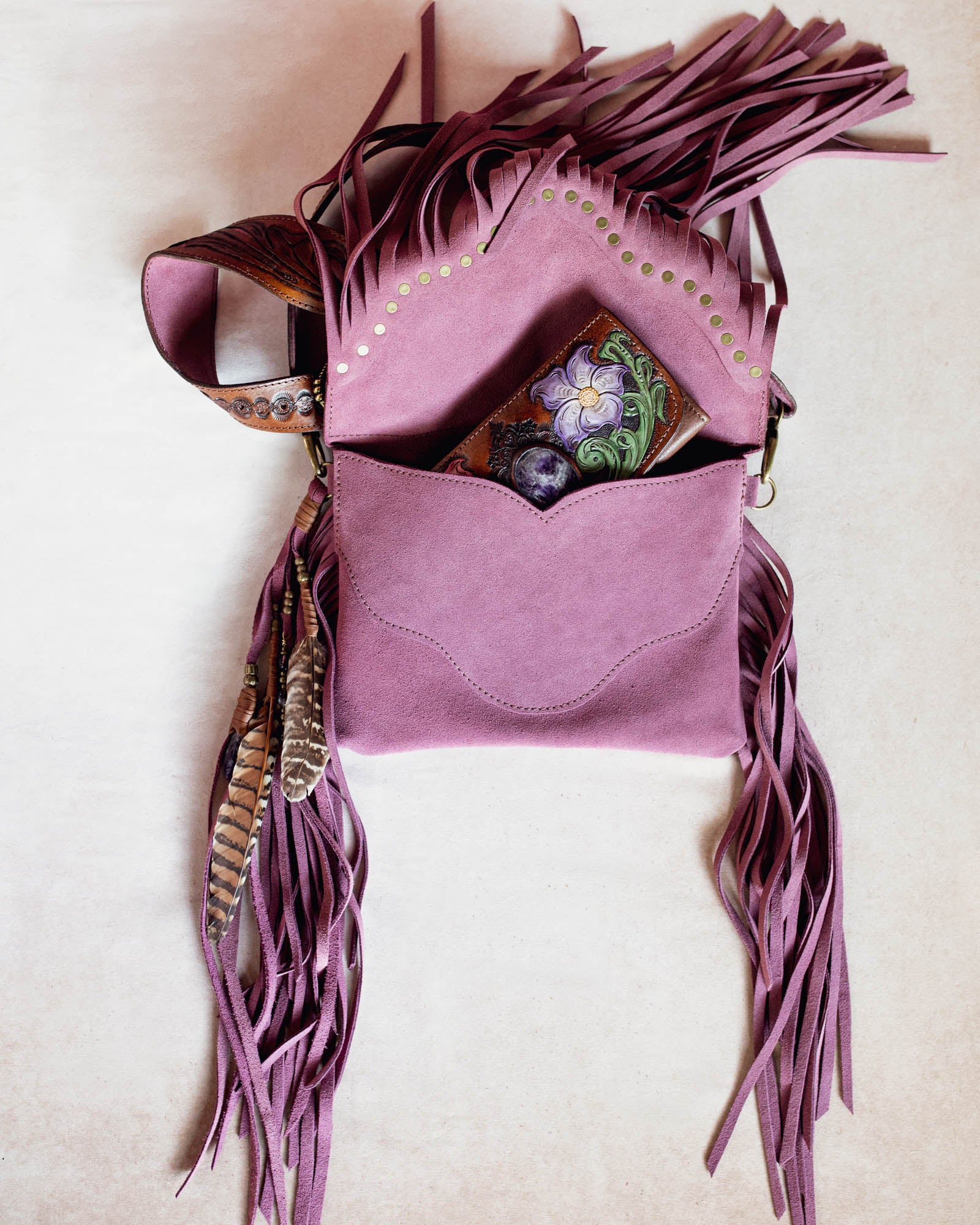Petite Gypsy Wanderer Bag with Amethyst - Buffalo Girl®