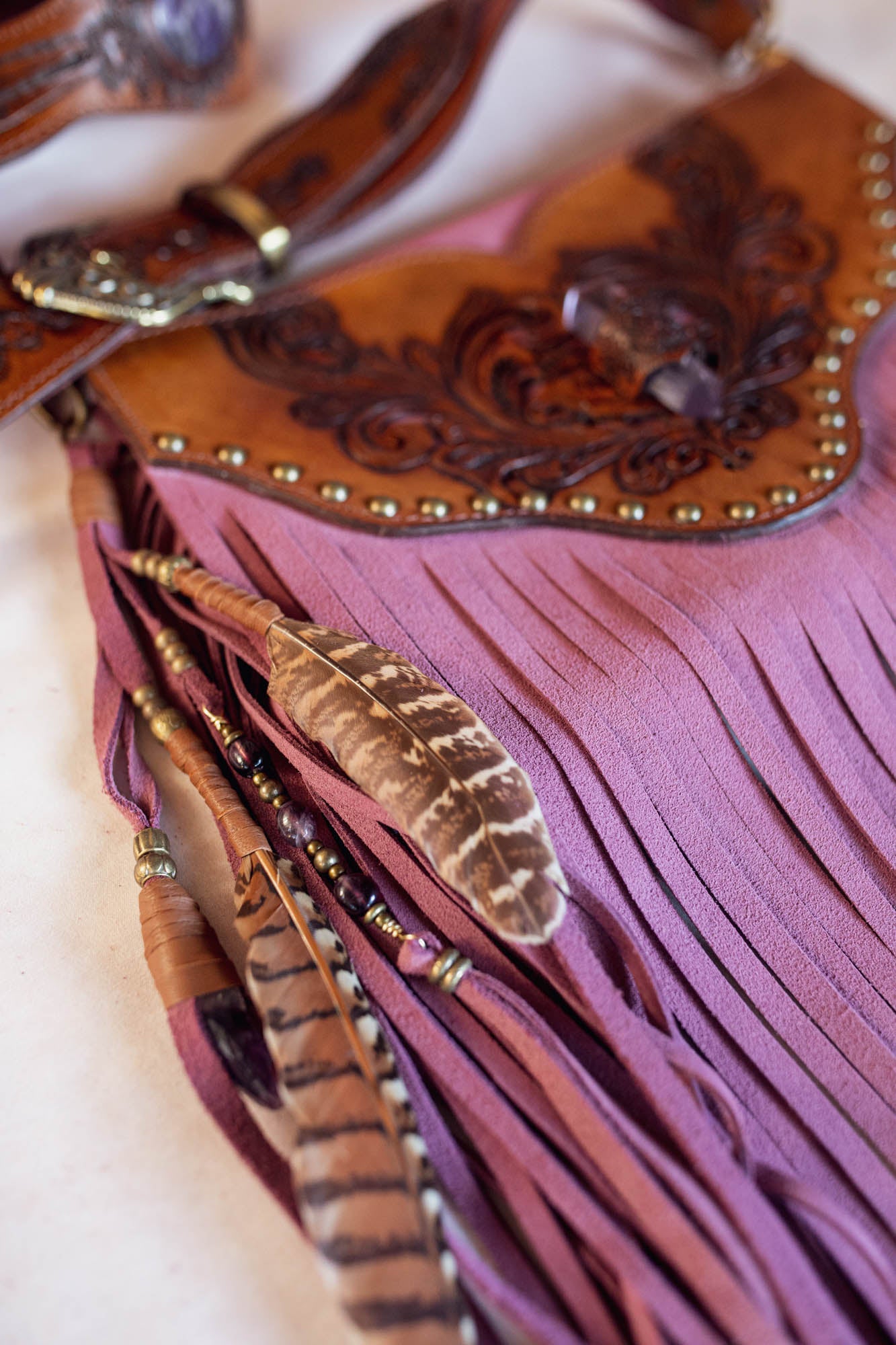 Petite Gypsy Wanderer Bag with Amethyst - Buffalo Girl®