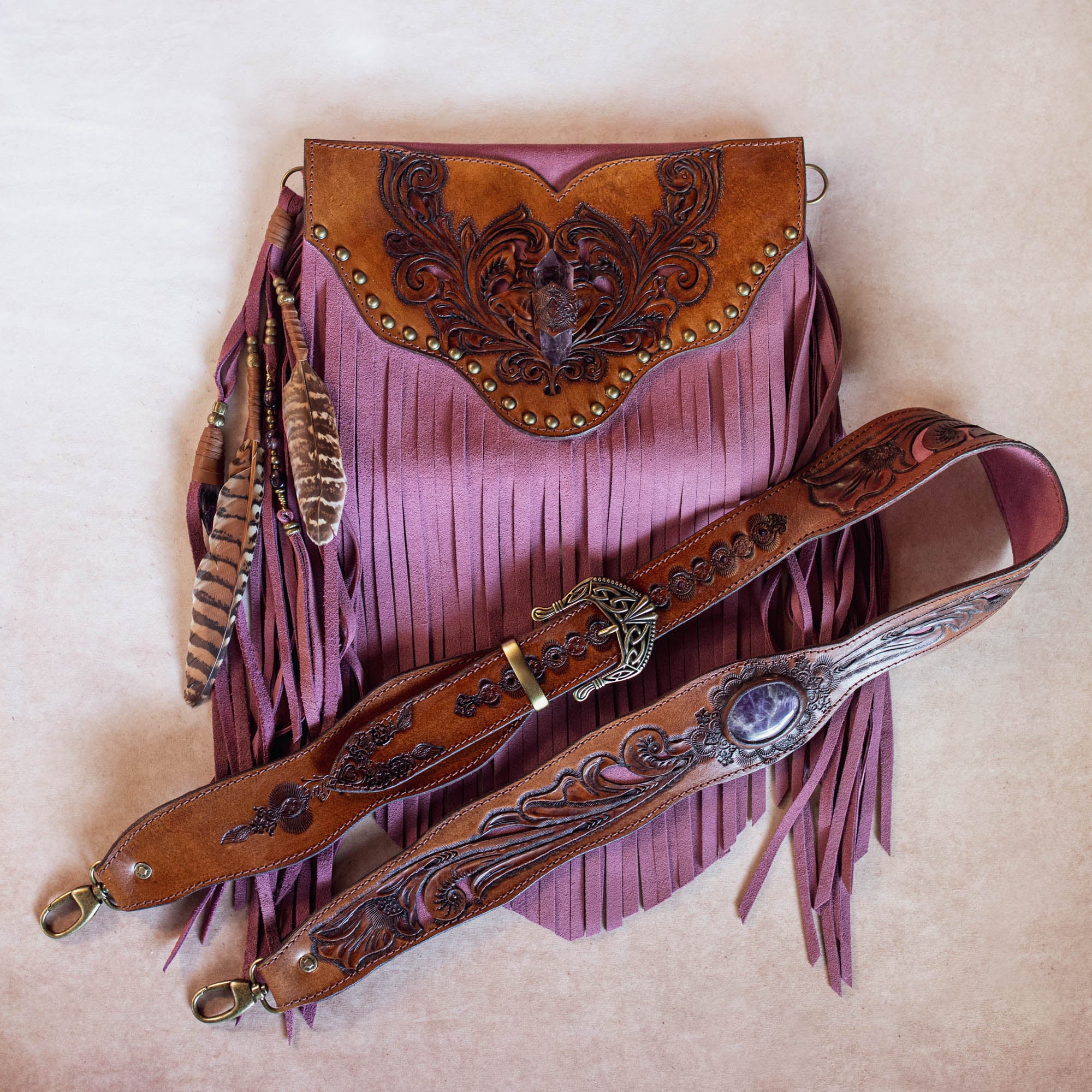 Petite Gypsy Wanderer Bag with Amethyst - Buffalo Girl®