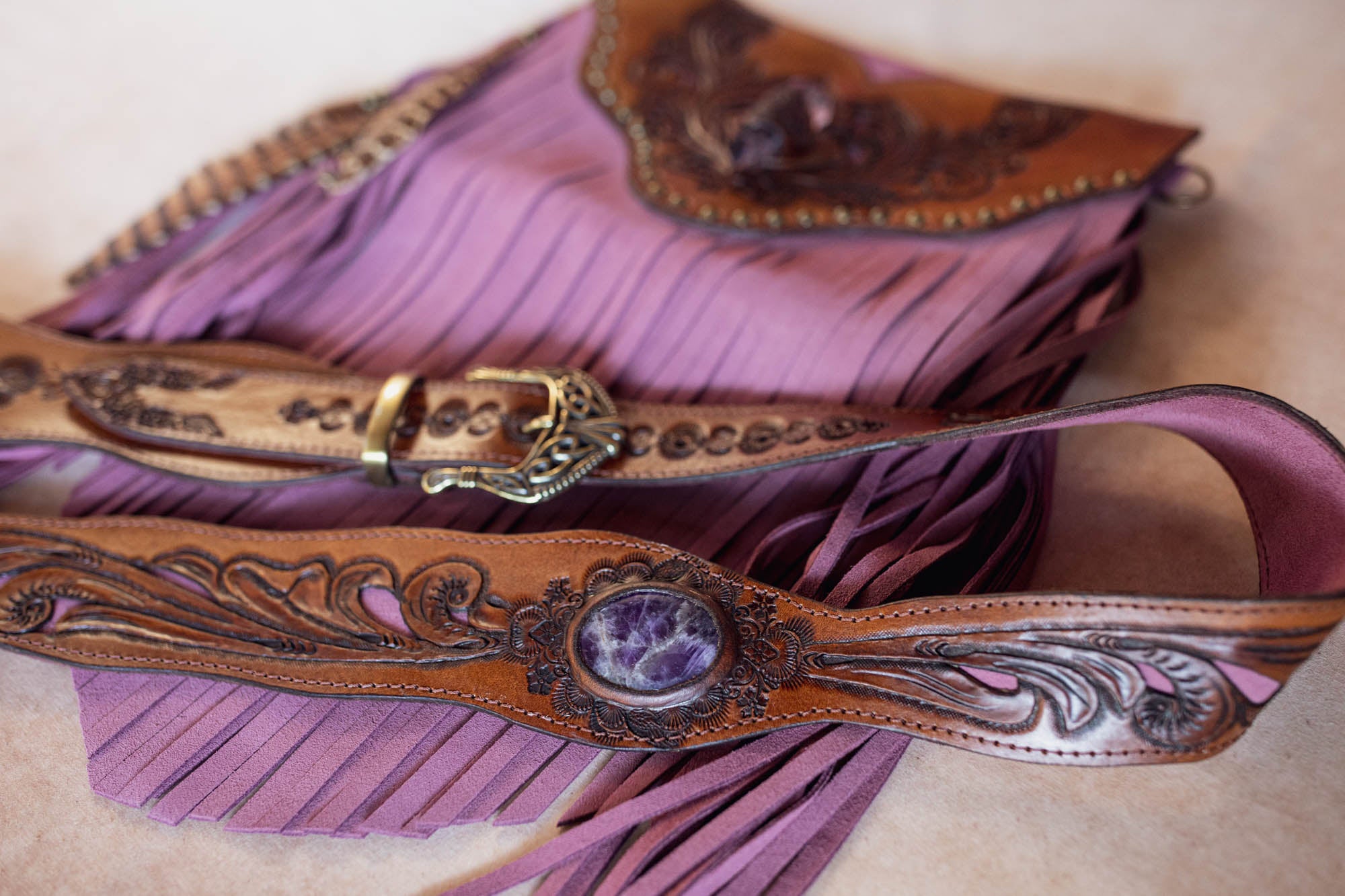 Petite Gypsy Wanderer Bag with Amethyst - Buffalo Girl®