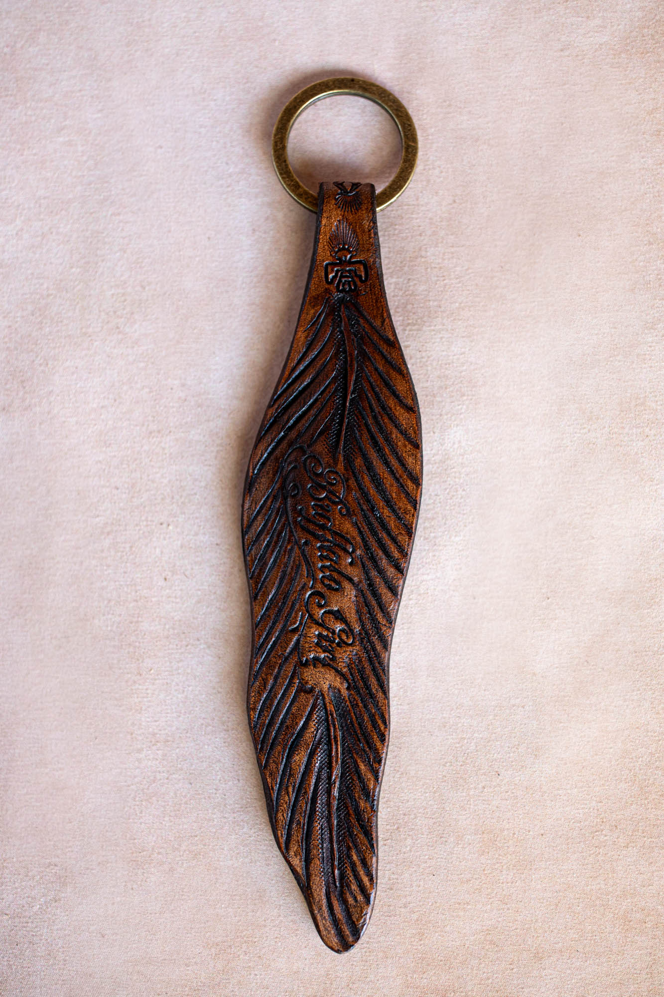 Feather Key Ring with Turquoise