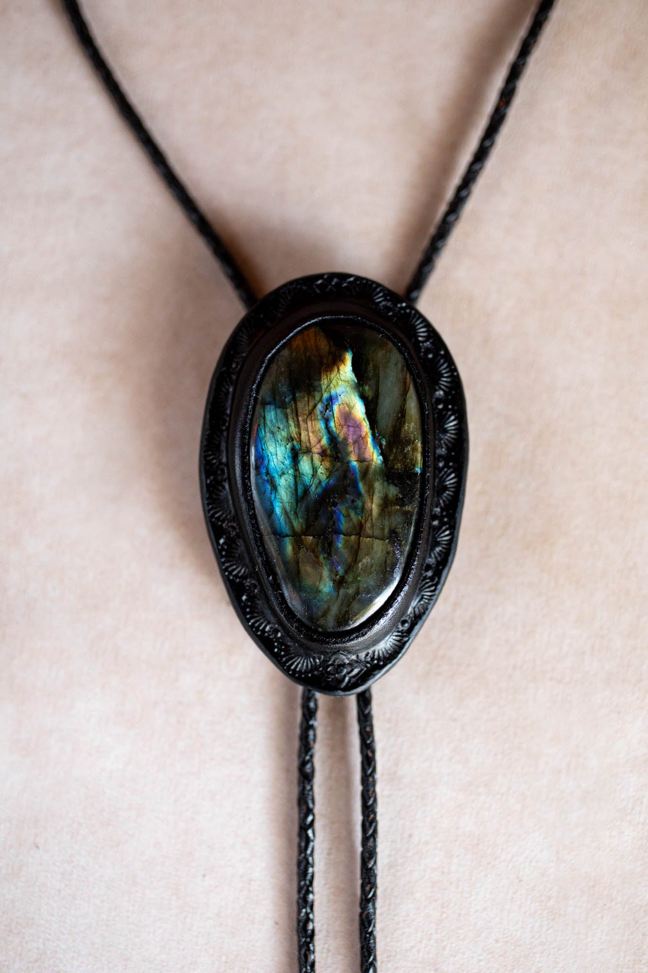 Labradorite Bolo Tie