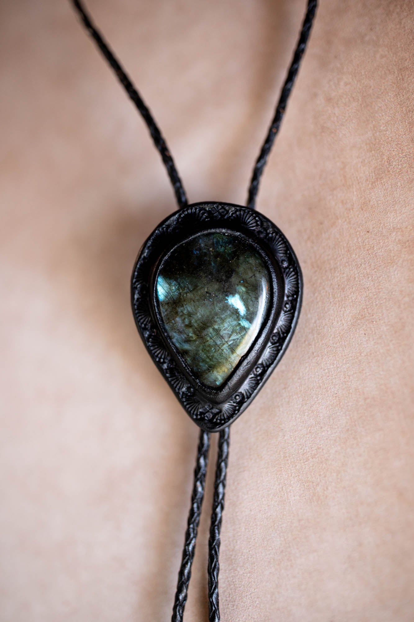 Labradorite Bolo Tie
