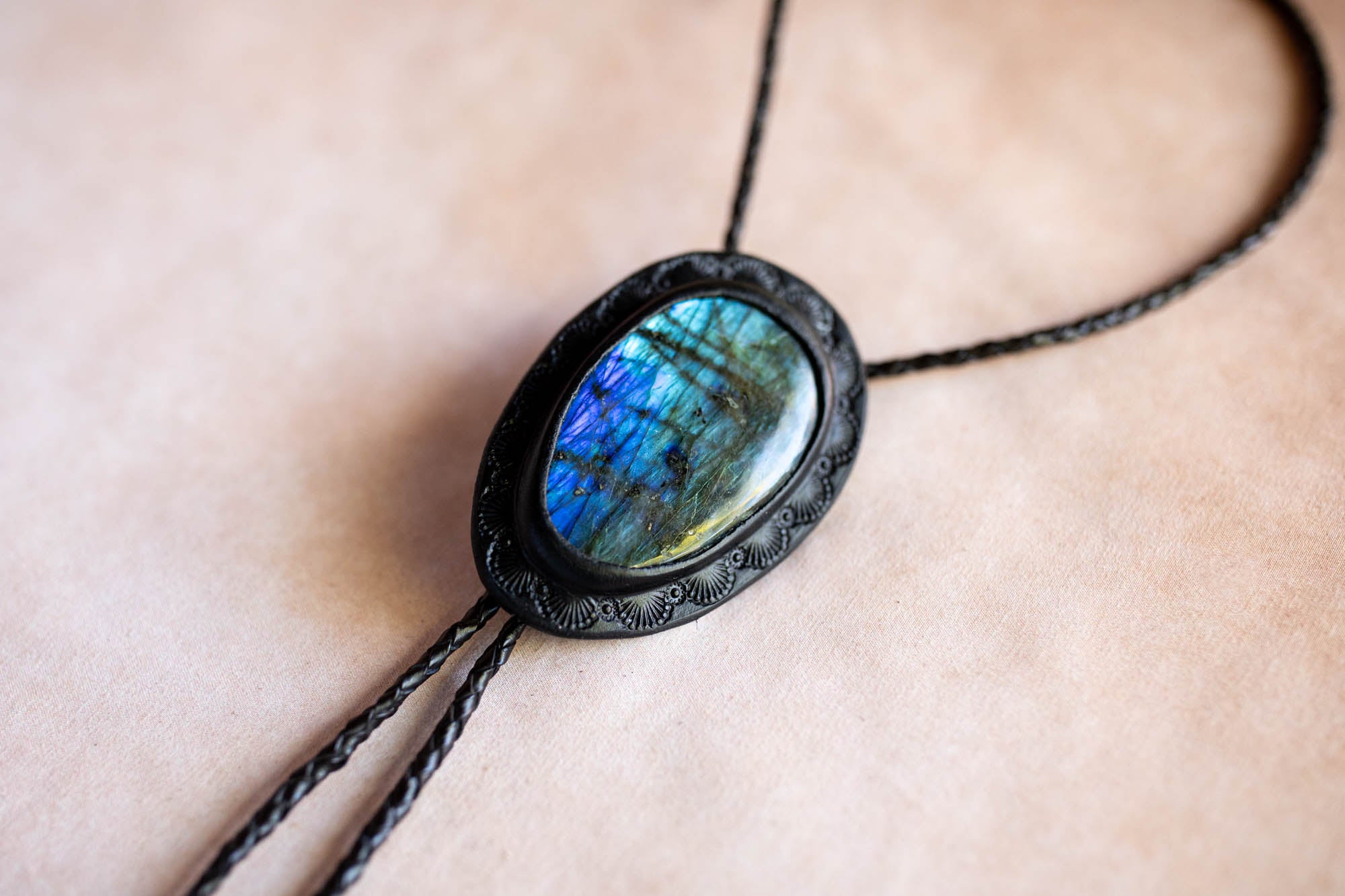Labradorite Bolo Tie