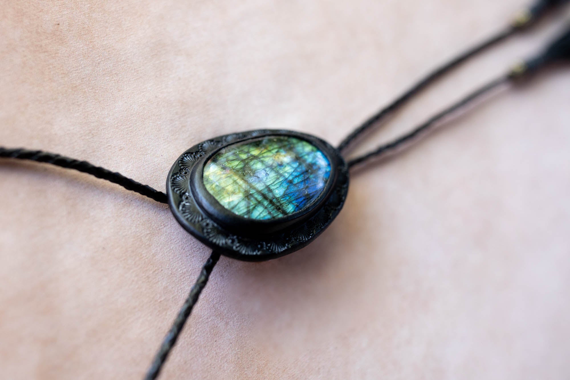 Labradorite Bolo Tie