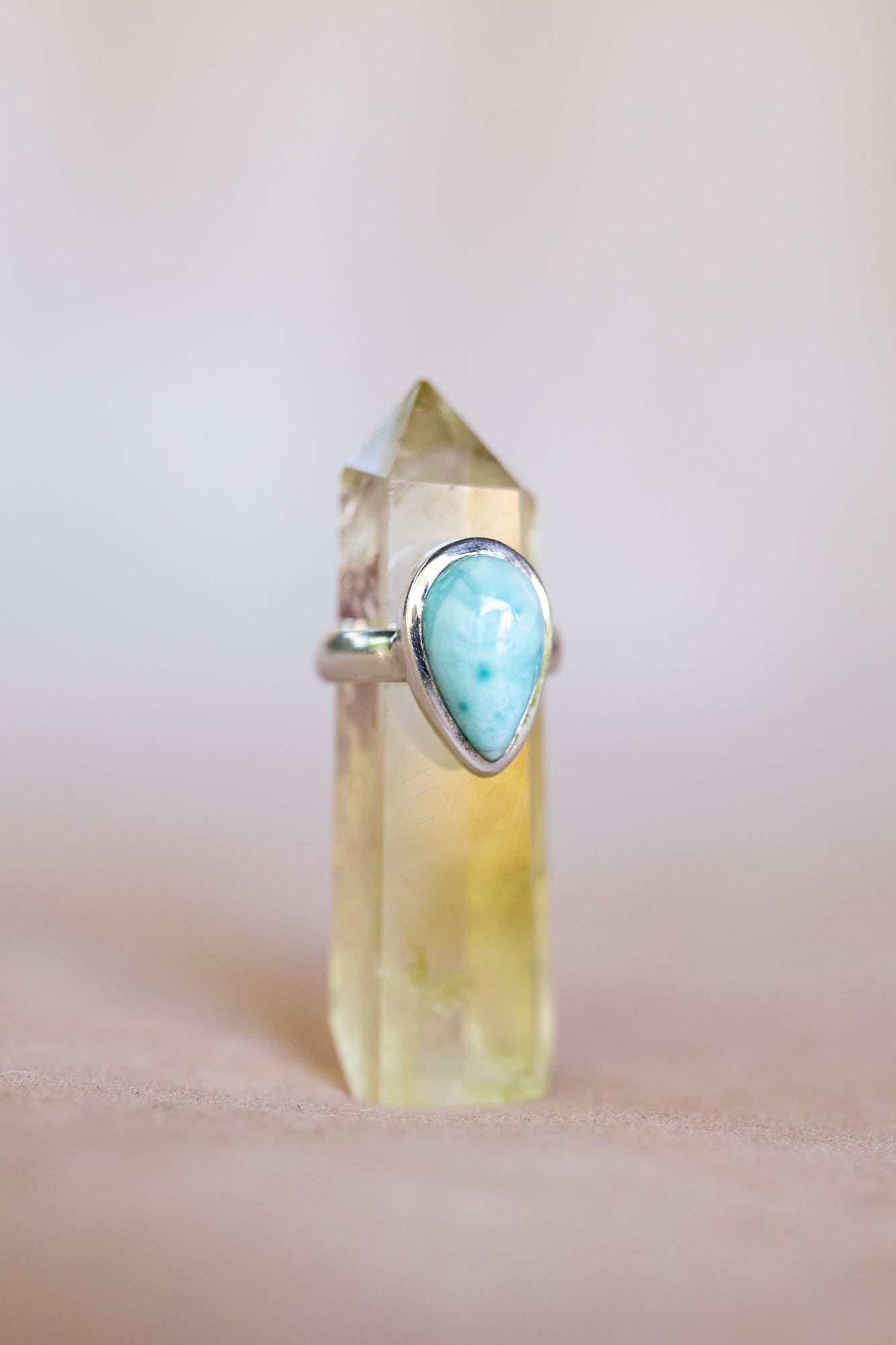 larimar heart-shaped ring 