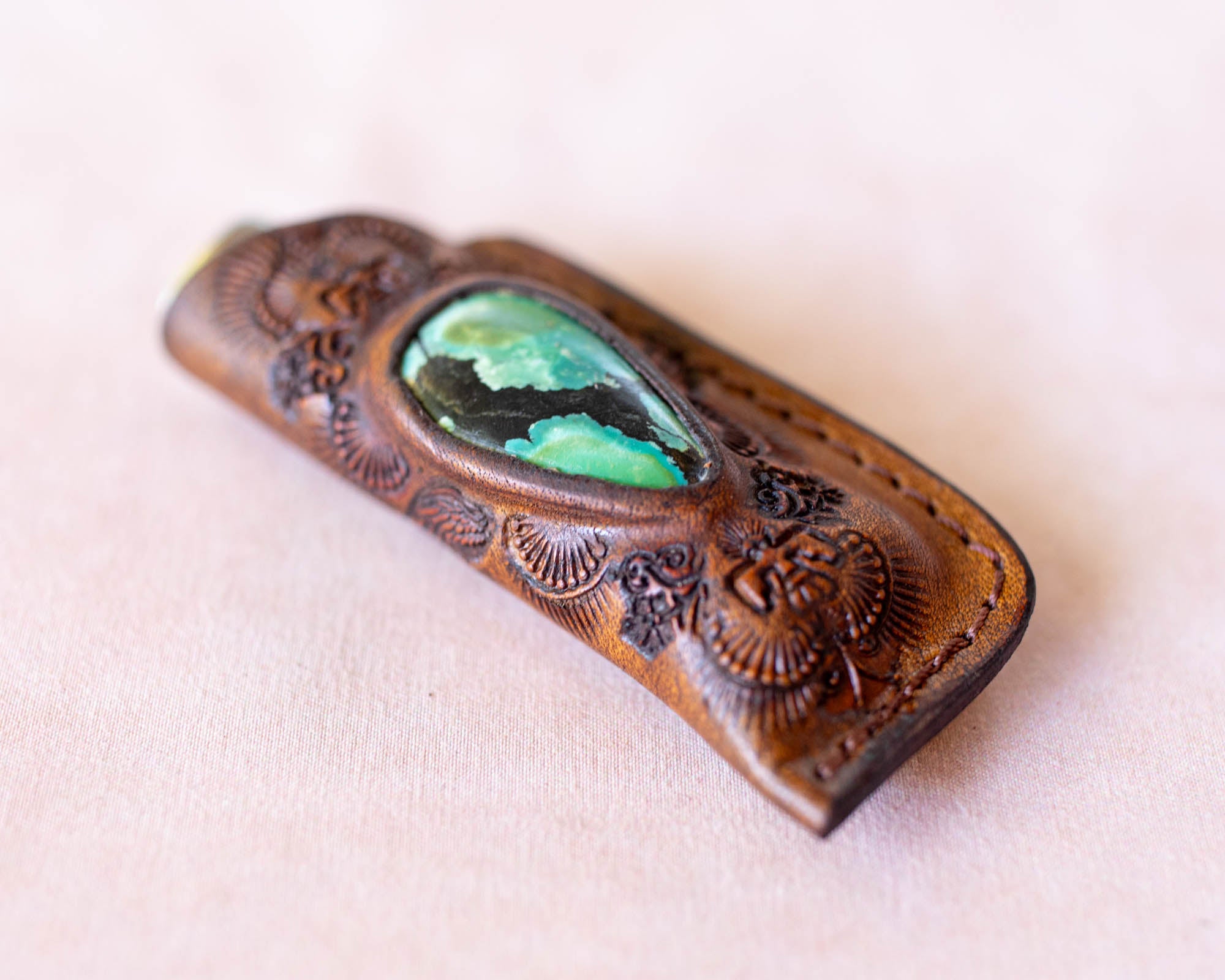 Woodstock Lighter Case with Turquoise