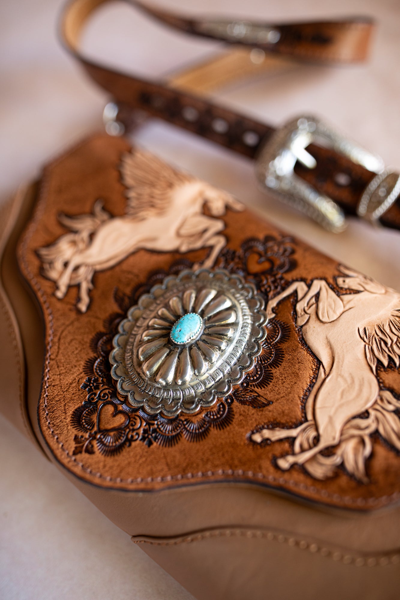 Pegasus Clutch with Navajo Concho