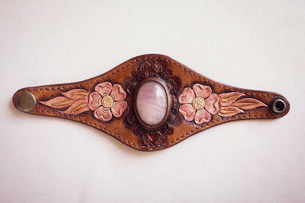 Desert Bloom Cuff with Rose Quartz