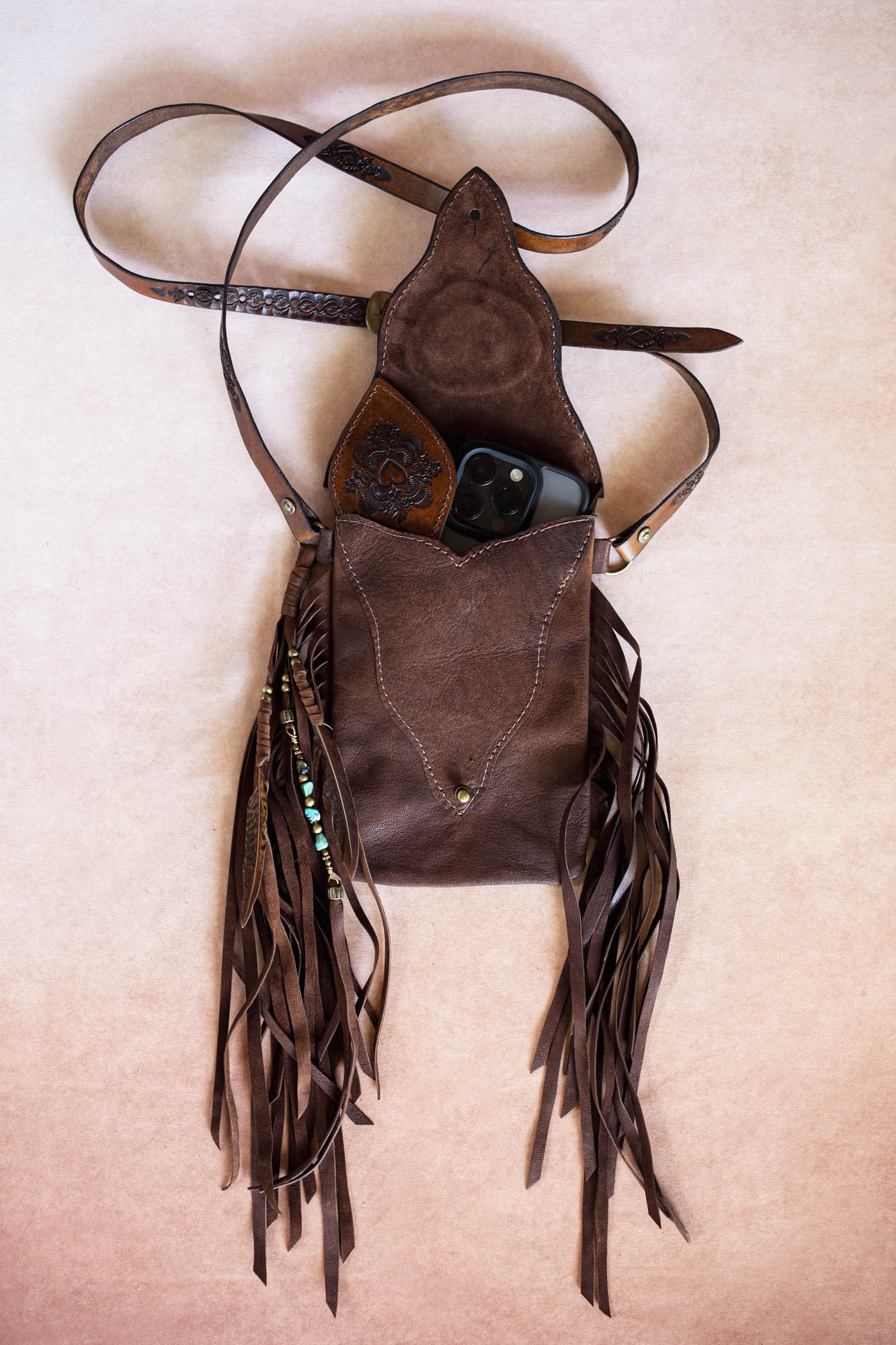 Gypsy Wanderer Phone Pouch with Turquoise