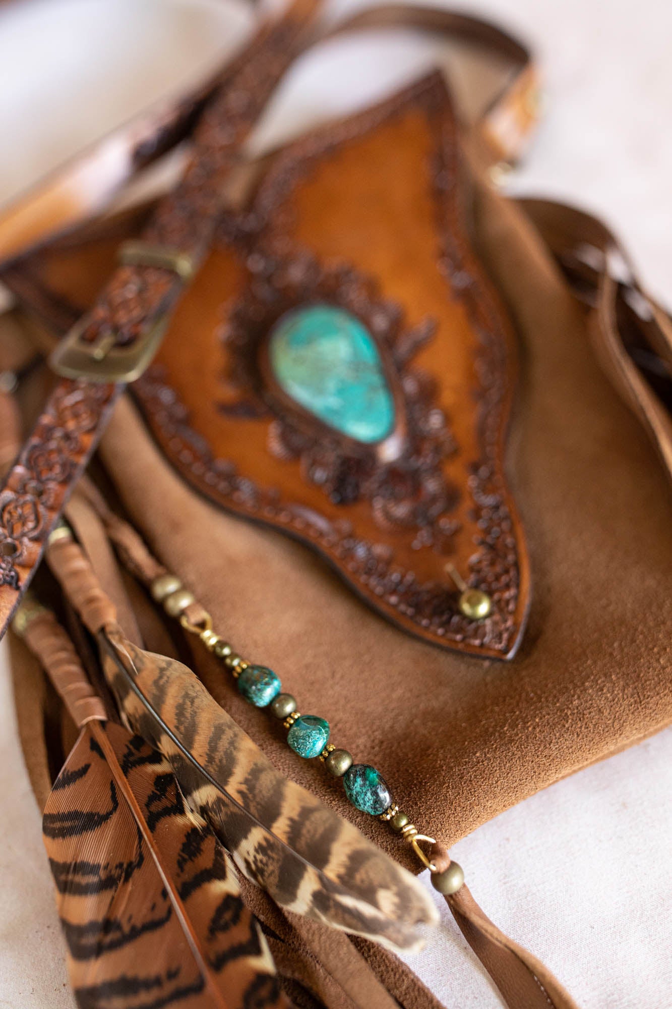 Gypsy Wanderer Phone Pouch with Turquoise