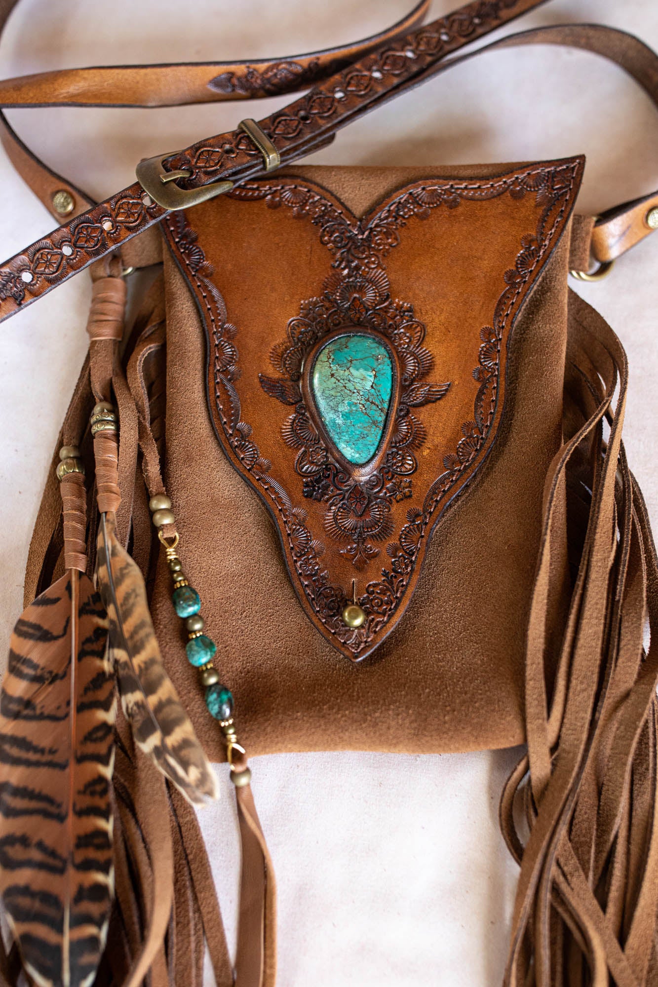 Gypsy Wanderer Phone Pouch with Turquoise