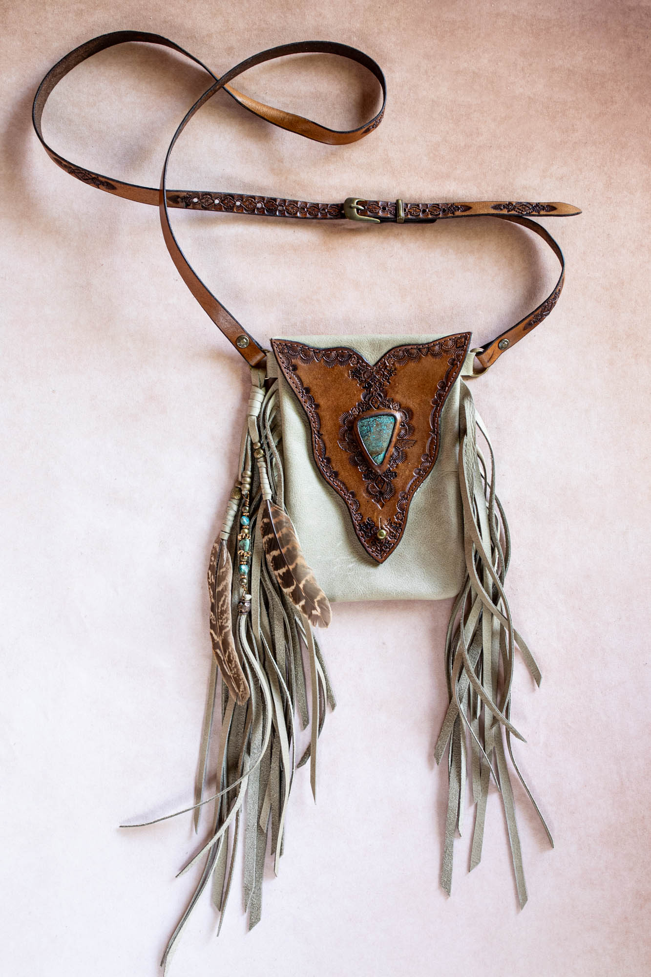 Gypsy Wanderer Phone Pouch with Turquoise