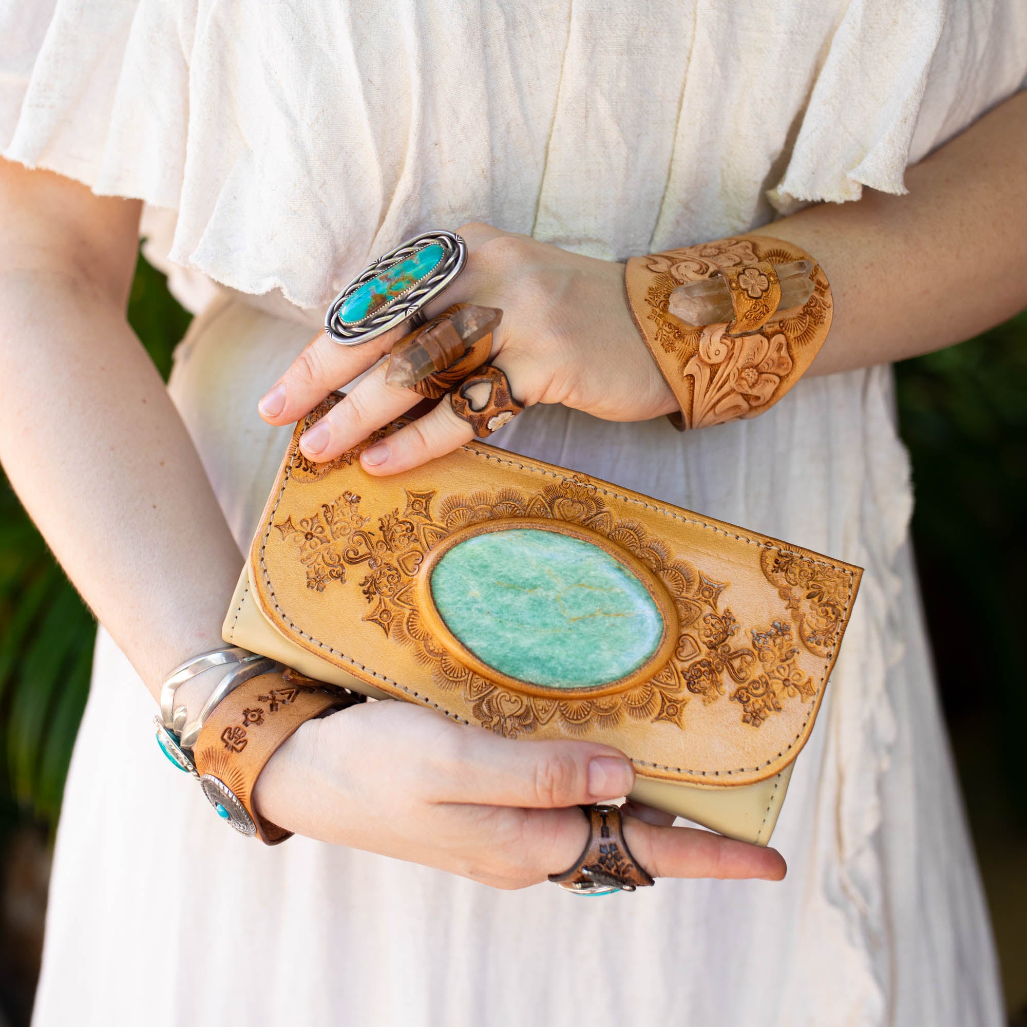 Mandala Wallet with Amazonite