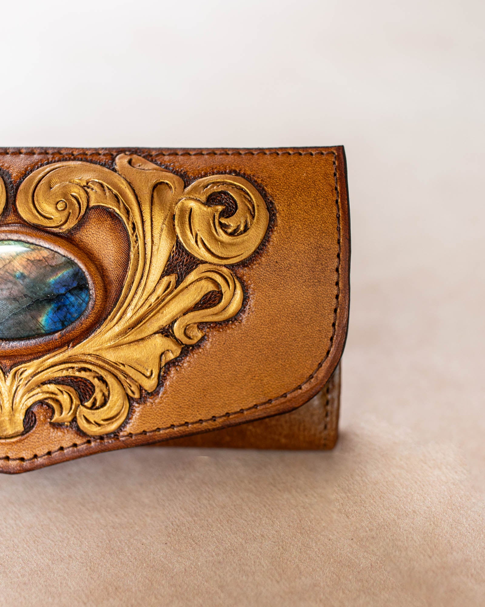 Western Swirls Wallet with Labradorite