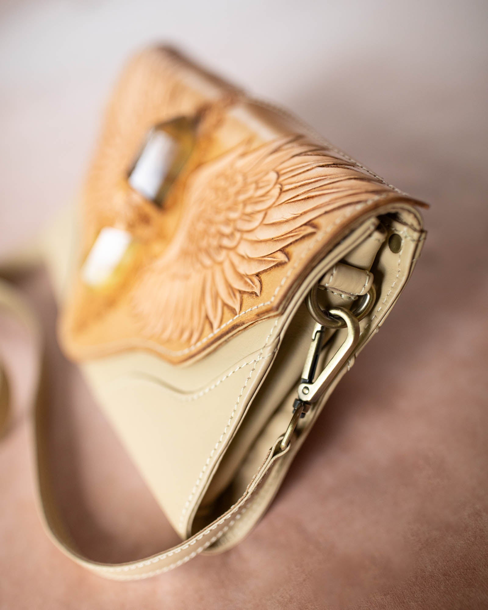 Guardian Wings Clutch with Golden Fluorite