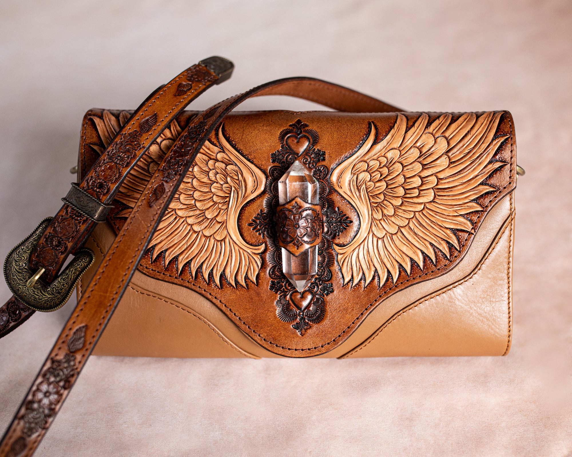 Guardian Wings Clutch with Quartz Crystal