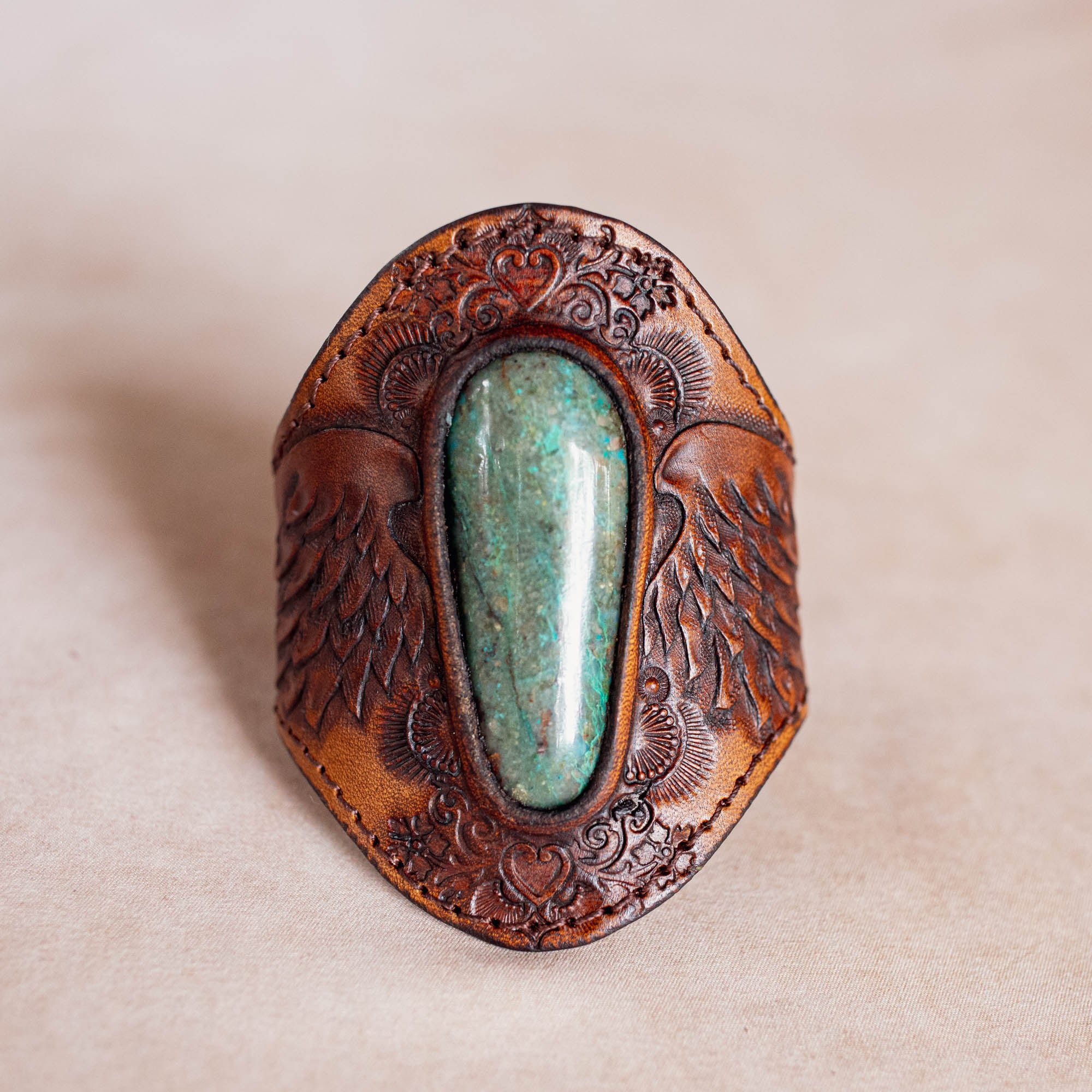 Guardian Wings Cuff with Chrysocolla - Buffalo Girl®